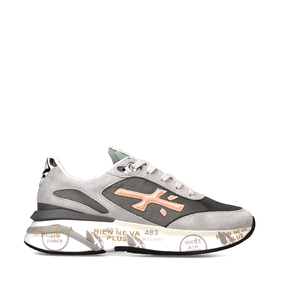 Sneakers femei Premiata Moerun gri din piele și textil 1690DP6992GR