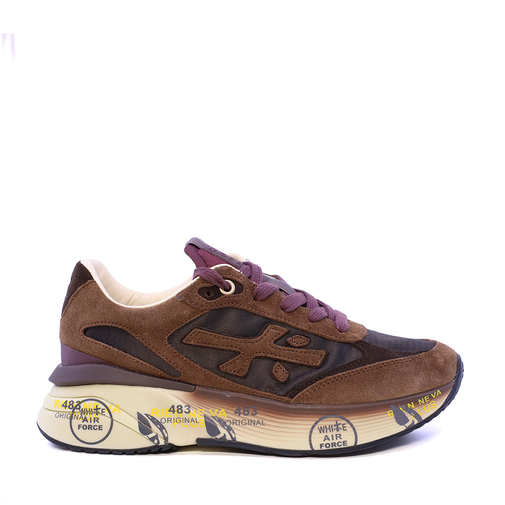 Adidasi femei Premiata Moerun maro din piele si textil 1692DP8562M