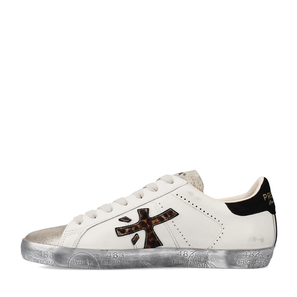Sneakers femei Premiata Steven-D albi din piele 1692DP7605A — imaginea 2