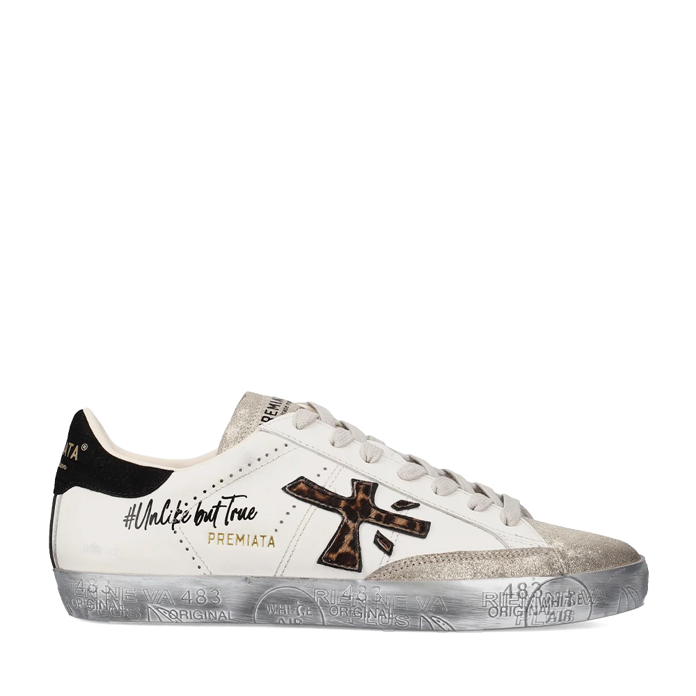 Adidasi femei Premiata Steven-D albi din piele 1692DP7605A