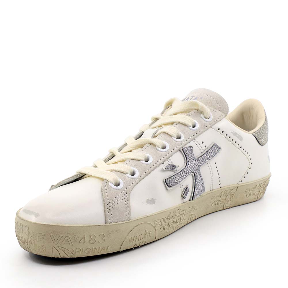 Sneakers femei Premiata Steven-D albi din piele 1691DP8127A