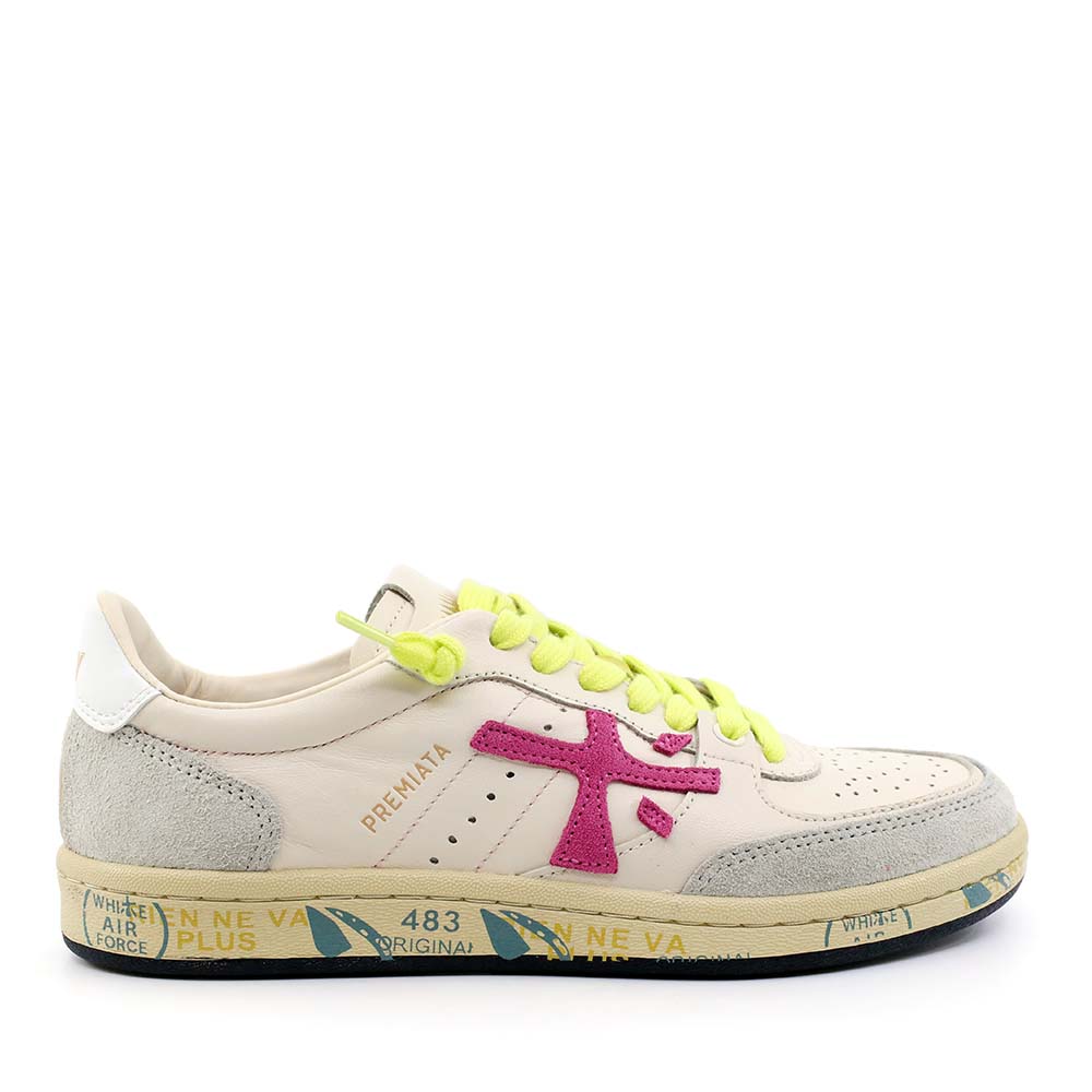 Adidasi Premiata BSKT ClayD albi din piele 1691DP8283A