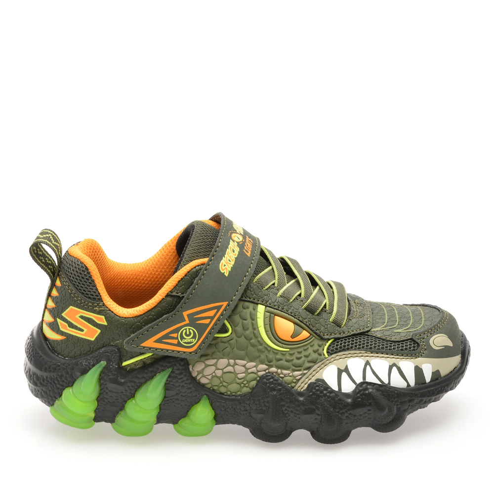 Pantofi sport baieti Skechers Skech-o-Saurus Lights verzi 1961MP400121LV