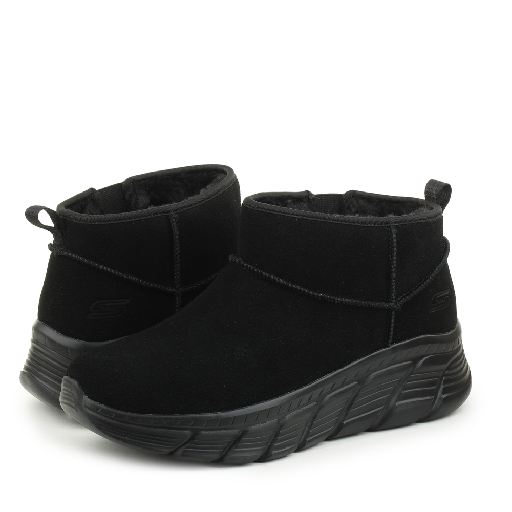 Ghete îmblănite femei Skechers Bobs B Flex Hi negre din piele 1962DG117390VN