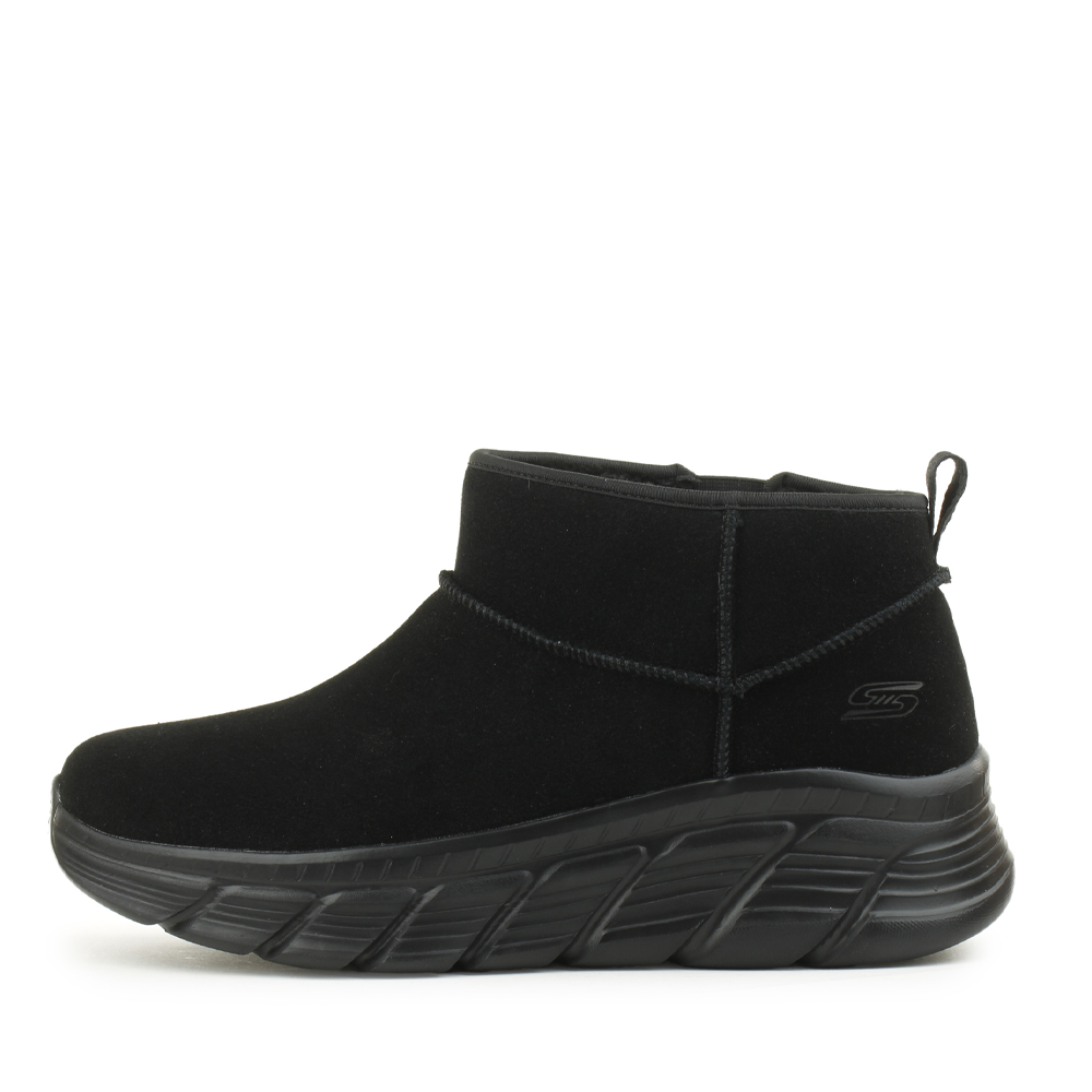 Ghete îmblănite femei Skechers Bobs B Flex Hi negre din piele 1962DG117390VN