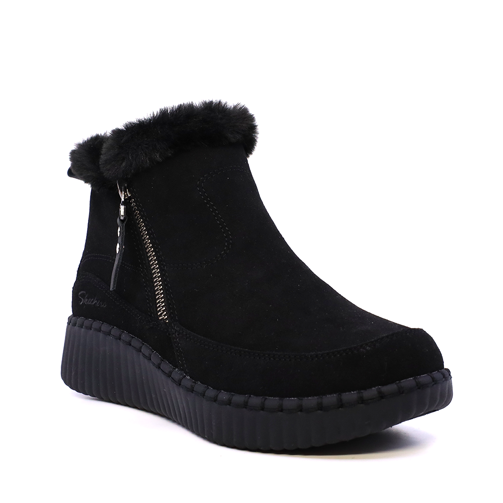 Ghete îmblănite femei Skechers Wilshire Boulevard negre din piele 1960DG168108VN - 1 | YEO