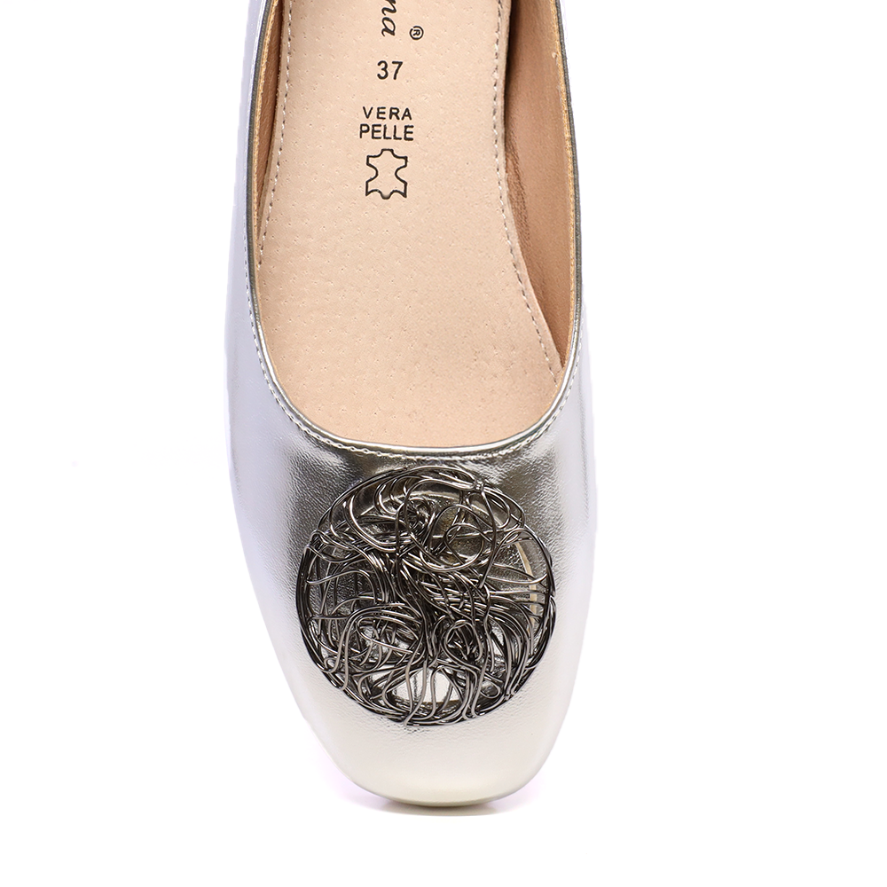 Balerini cu accesoriu deco femei Solo Donna argintii  1169DB4100AG