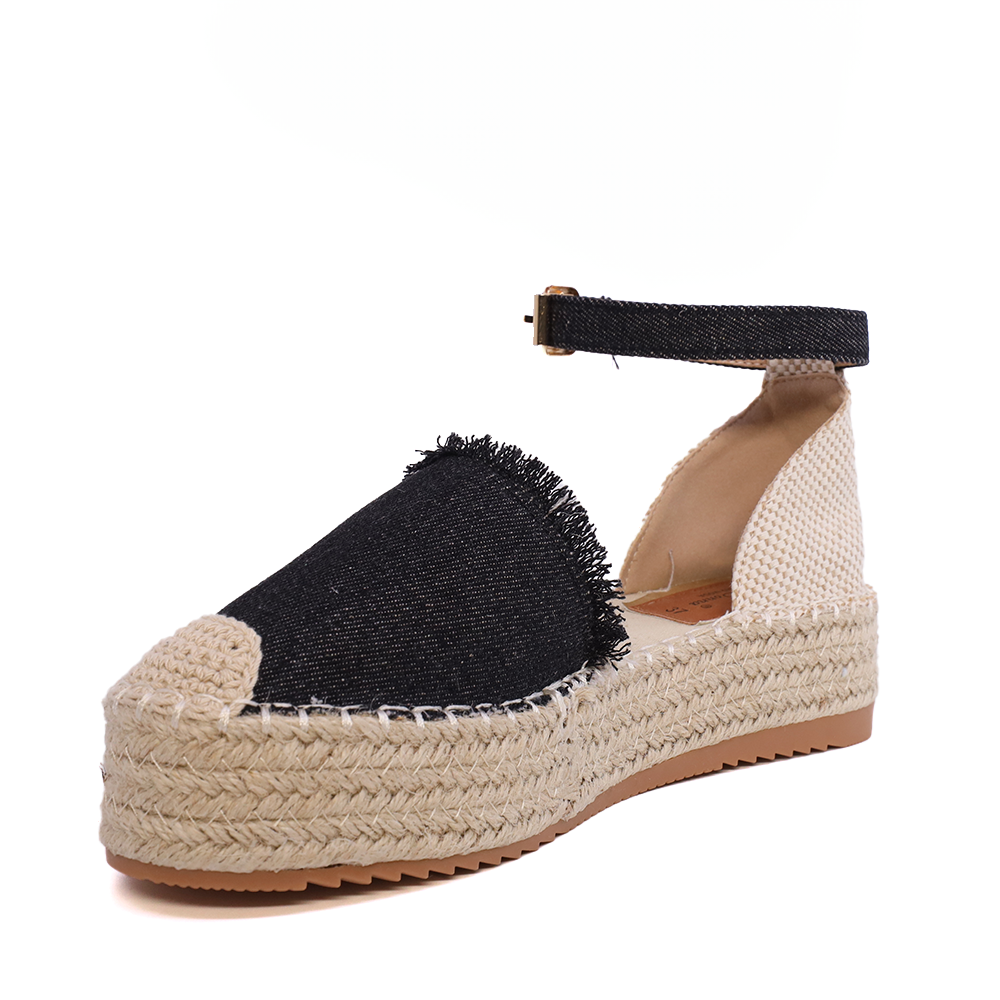 Espadrile femei Solo Donna negre din textil 2547DE39040JN