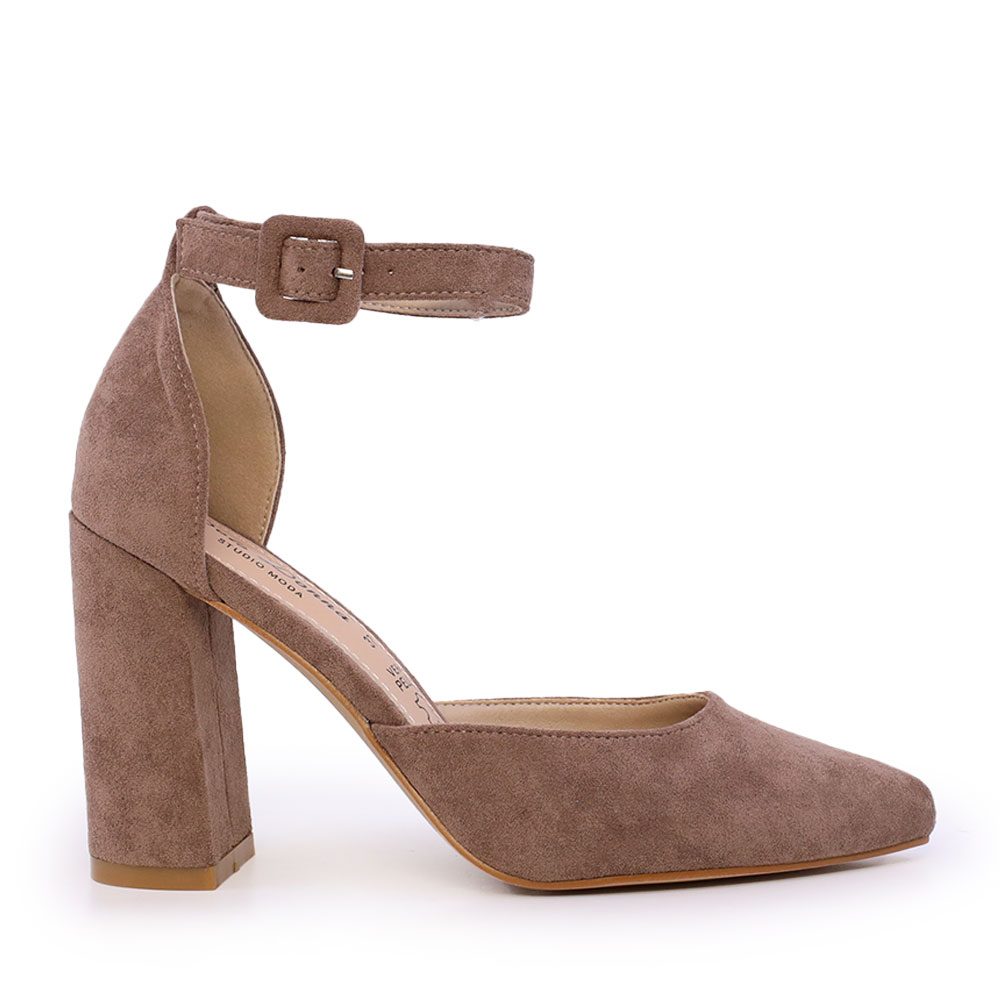 Pantofi decupați cu toc gros femei Solo Donna taupe 1161DD8100VTA