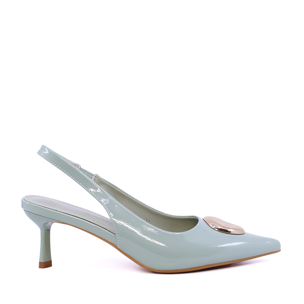 Pantofi slingback femei Solo Donna din lac verde 2541DD1021LV