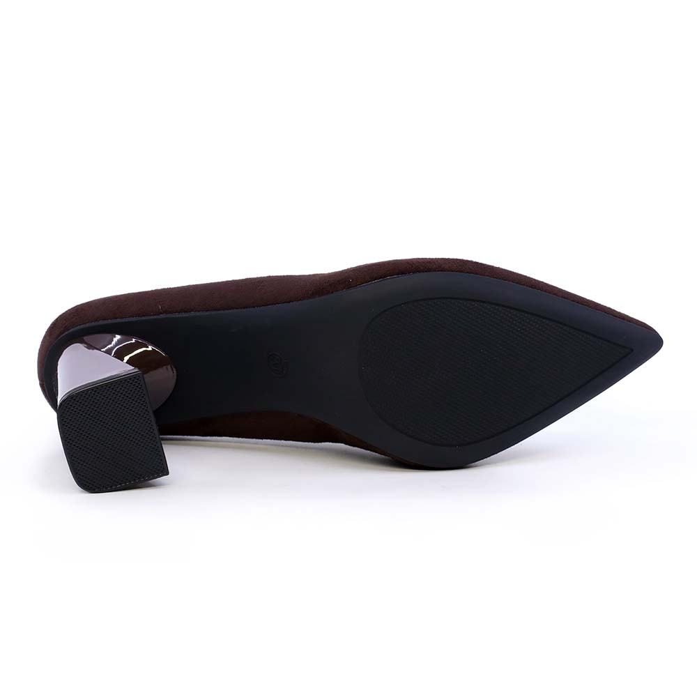 Pantofi cu toc conic femei Solo Donna maro 1162DP2511VM