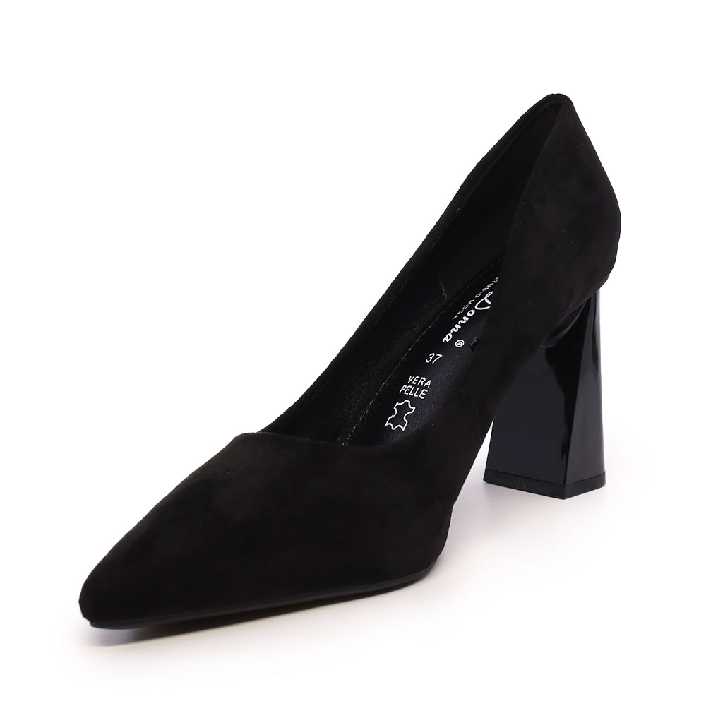 Pantofi cu toc conic femei Solo Donna negri 1161dp8100vn