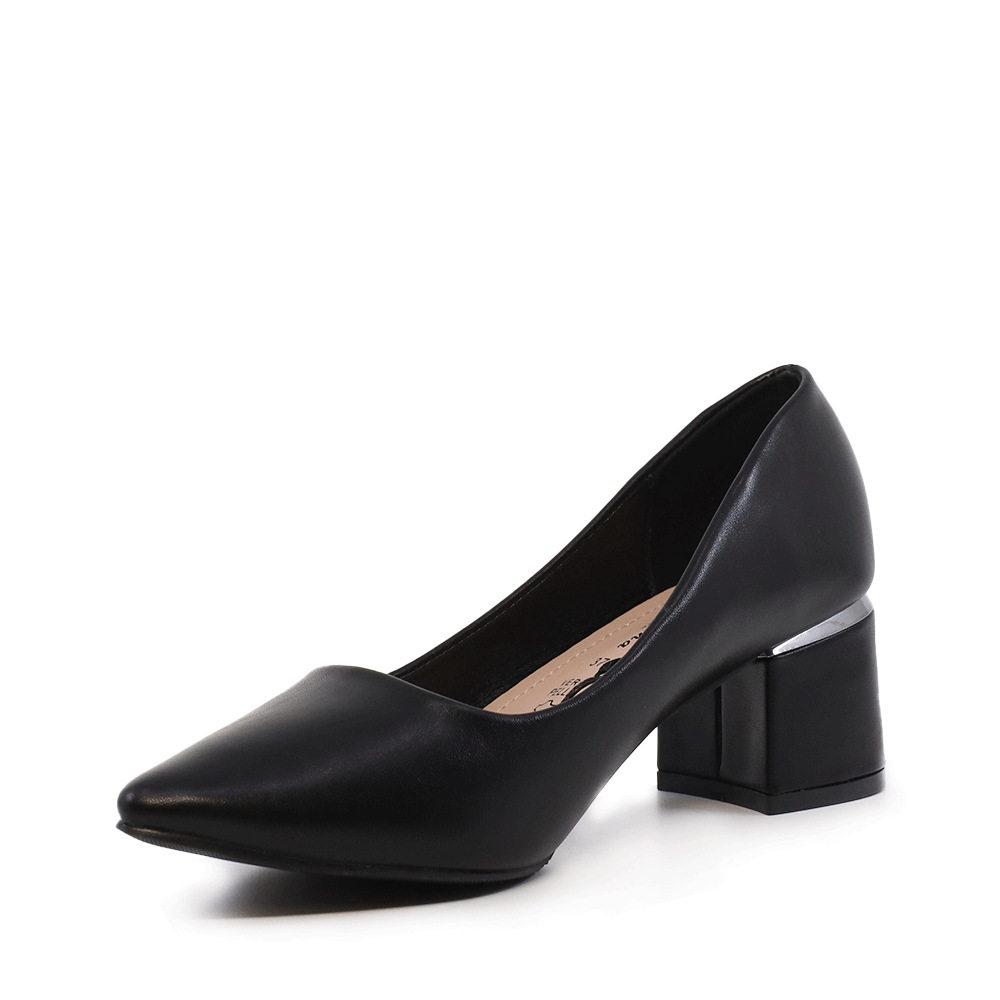 Pantofi cu toc mic femei Solo Donna negri 1161DP1510N