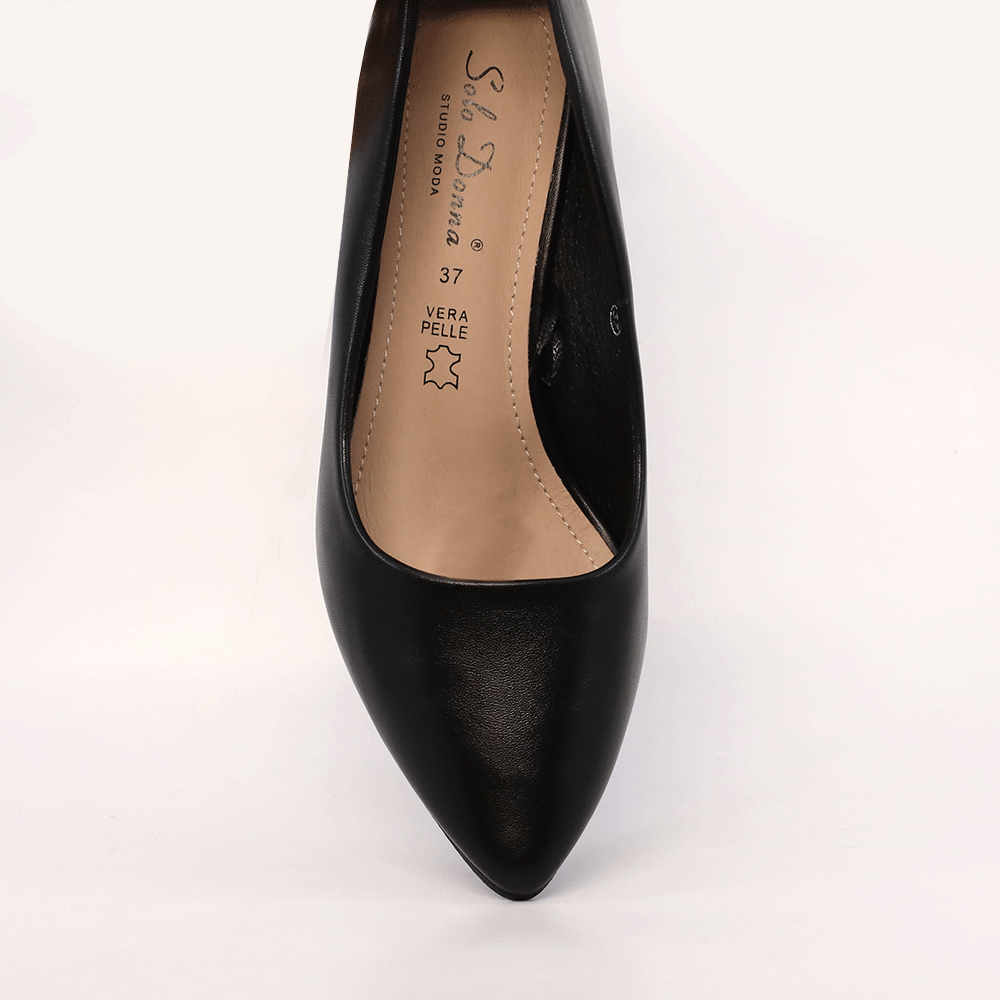 Pantofi cu toc mic femei Solo Donna negri 1161DP1510N