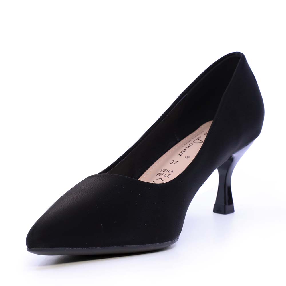 Pantofi cu toc mic femei Solo Donna negri 1162DP2541N