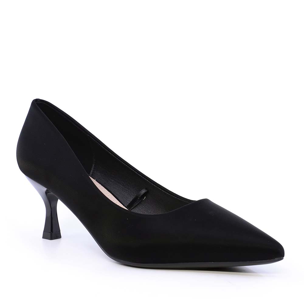 Pantofi cu toc mic femei Solo Donna negri 1162DP2541N