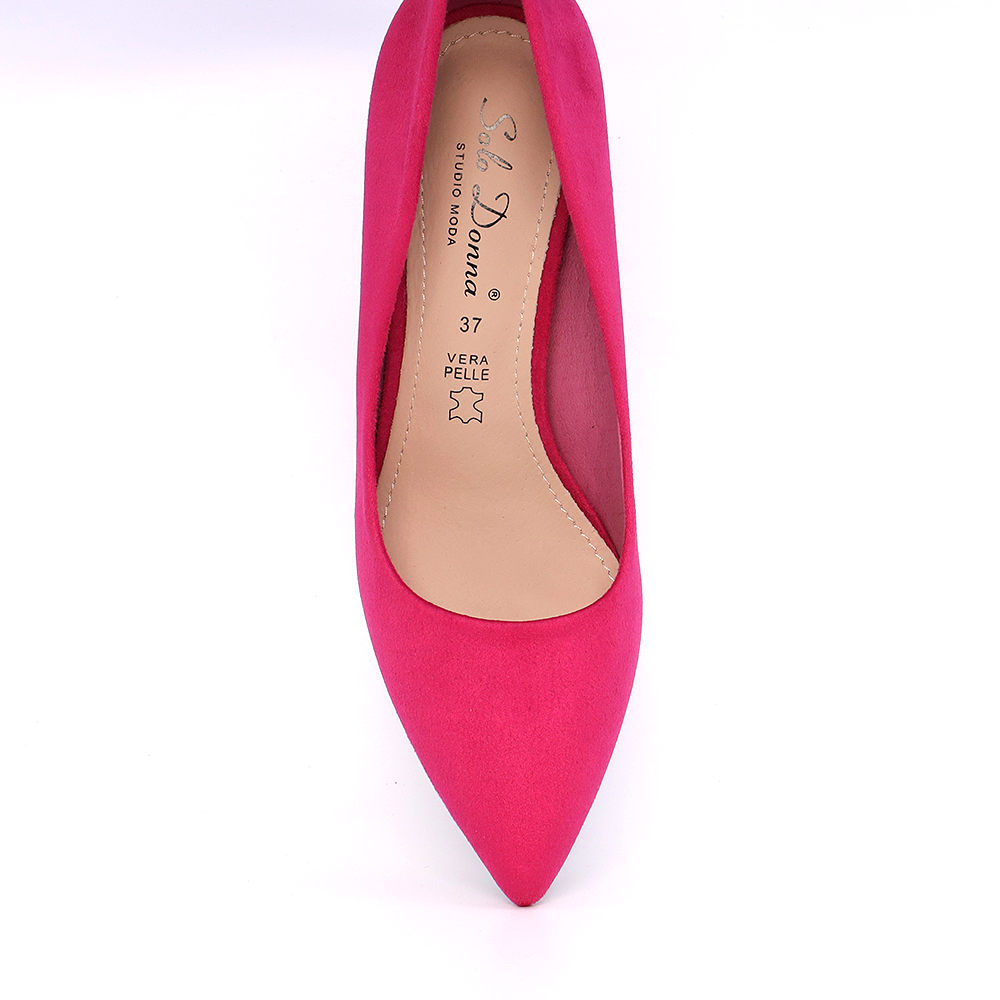 Pantofi stiletto femei Solo Donna fuchsia cu toc asimetric 1167DP2610VFU 