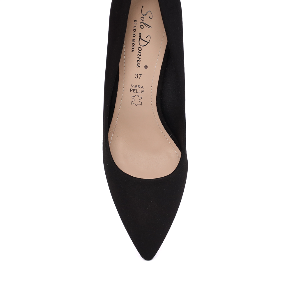Pantofi stiletto femei Solo Donna negri cu toc asimetric 1167DP2610VN