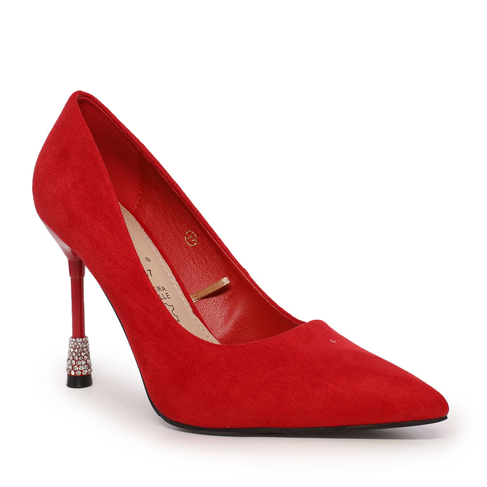 Pantofi stiletto femei Solo Donna roșii cu toc decorat 1160DP2200VR - 1 | YEO