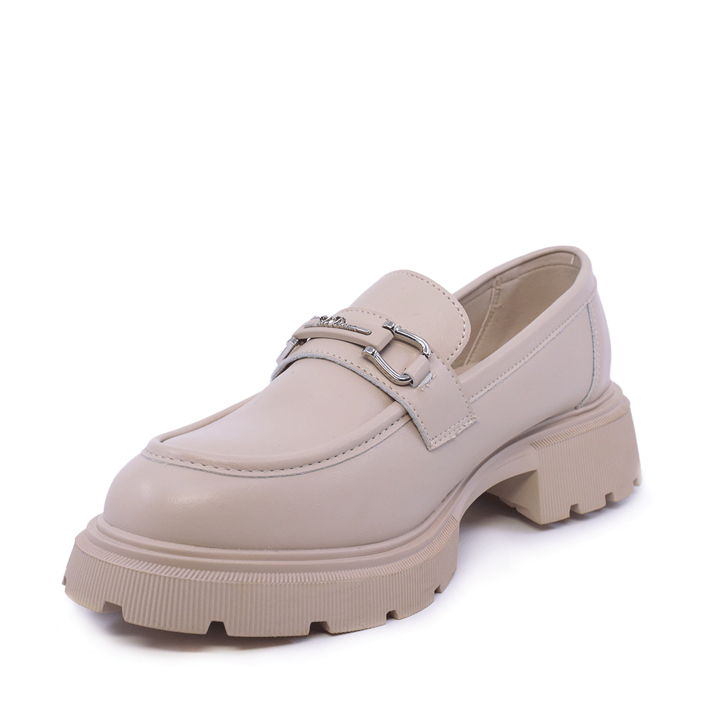 Pantofi tip loafer femei Solo Donna bej din piele 2541DP9576BE - imagine 2