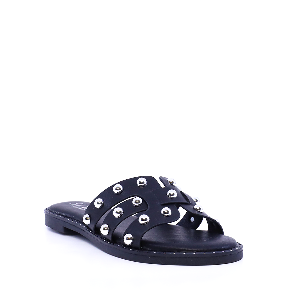 Saboți cu accesorii metalice femei Solo Donna negri 2741DST8625N - imagine 2