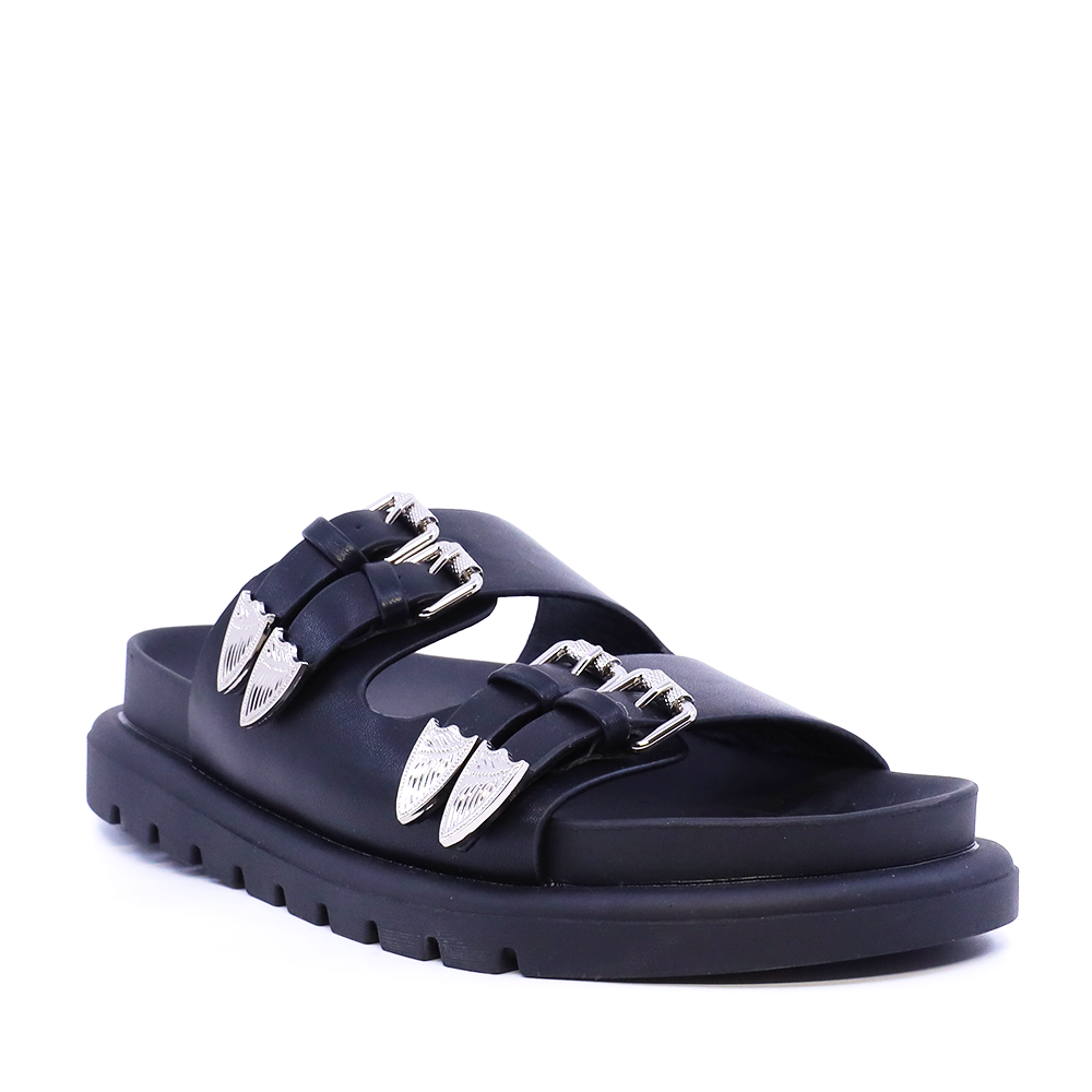 Saboți cu accesorii și catarame metalice femei Solo Donna negri 2741DST8212N - imagine 2