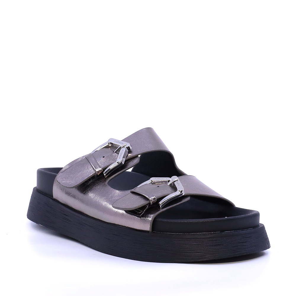 Saboți cu catarame metalice femei Solo Donna gri metalizat 2741DST7577CF - imagine 2