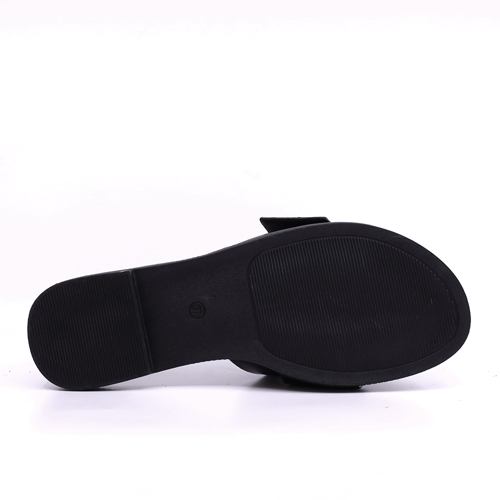 Solo Donna black women's clogs with front accessory 1169DST2130N
