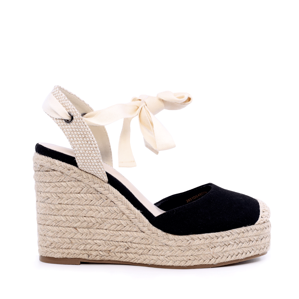 Espadrile femei Solo Donna negre cu platformă  2851DS4800N