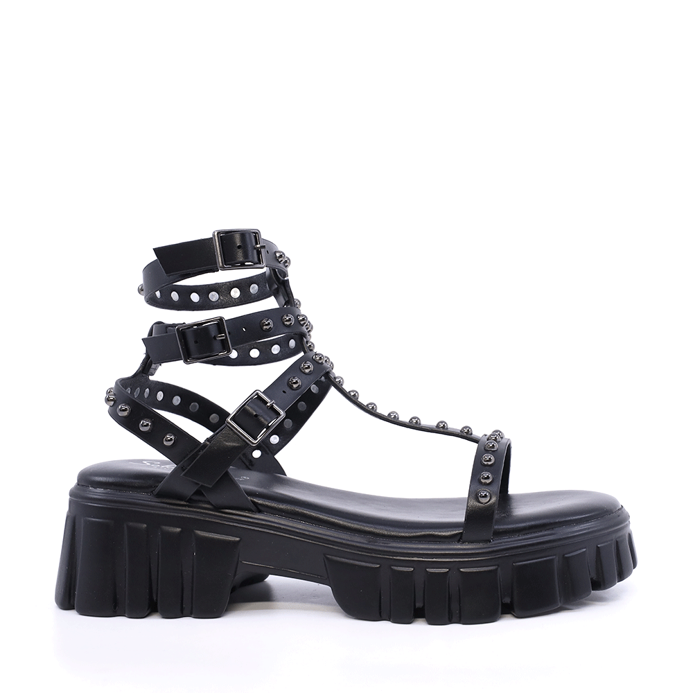 Sandale chunky  femei Solo Donna negre cu accesorii  2851DS23063N