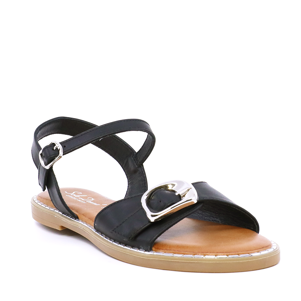 Sandale cu baretă frontală reglabilă femei Solo Donna negre 2741DS8632N - imagine 2