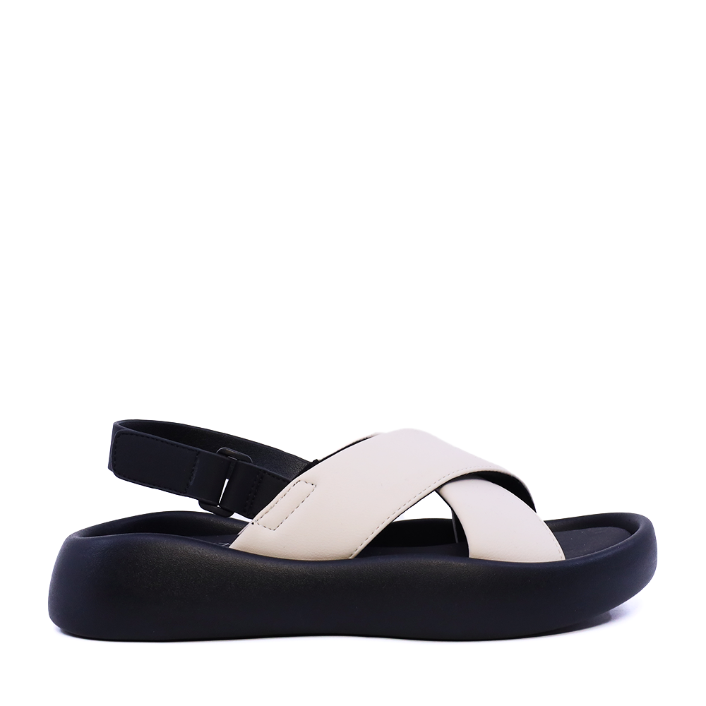 Sandale cu barete in X femei Solo Donna albe 2741DS7823A