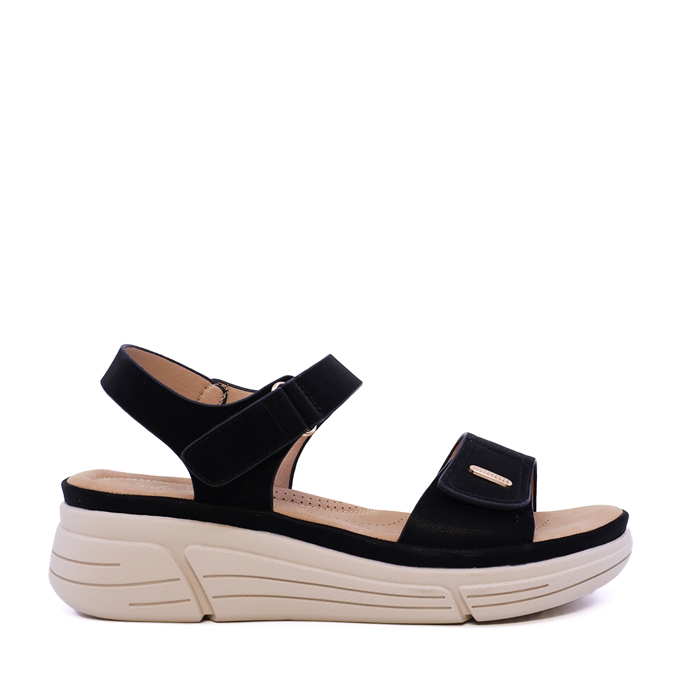 Sandale cu barete reglabile femei Solo Donna negre 2741DS7672N