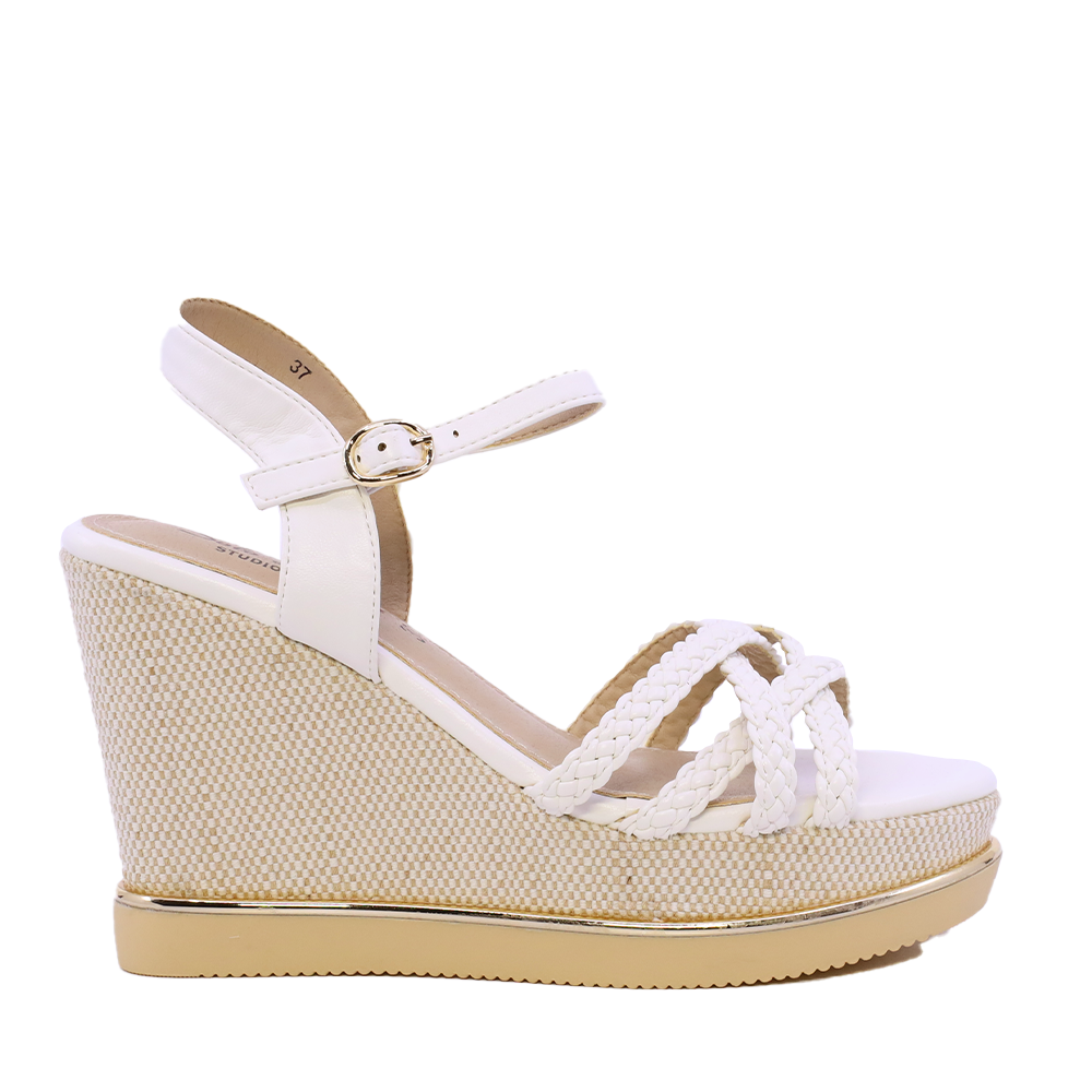 Sandale cu platformă femei Solo Donna albe 2541DS6416A