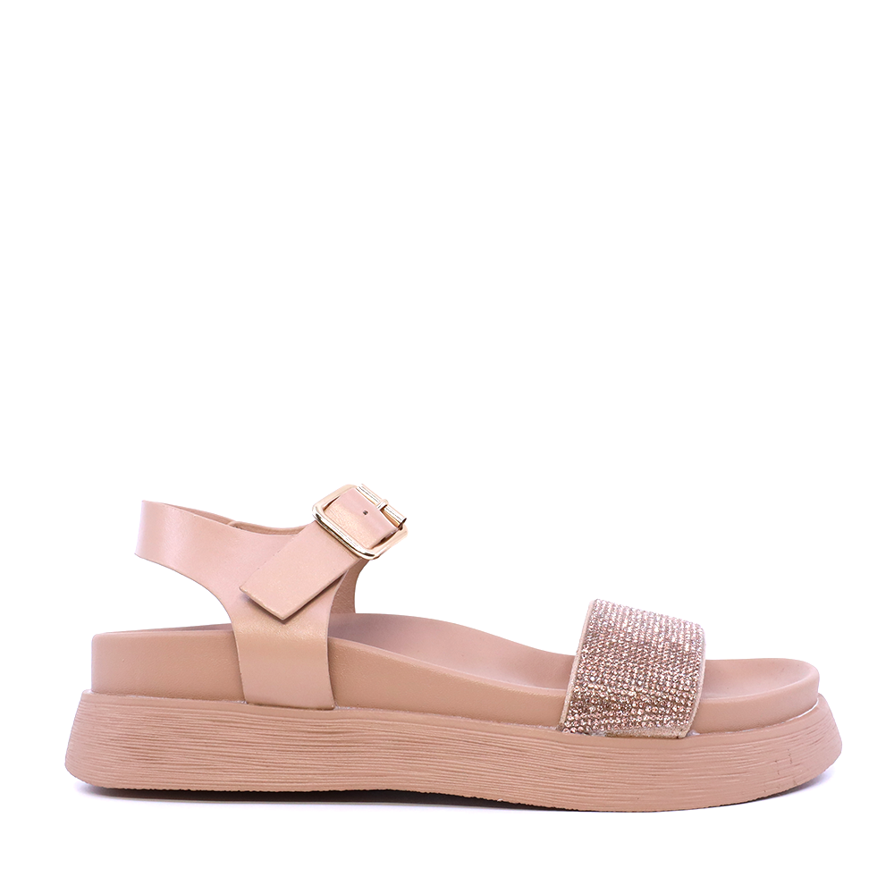 Sandale cu ștrasuri femei Solo Donna bej 2741DS7574BE