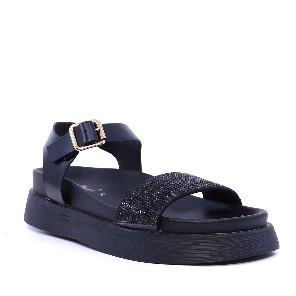 Sandale cu ștrasuri femei Solo Donna negre 2741DS7574N - imagine 2