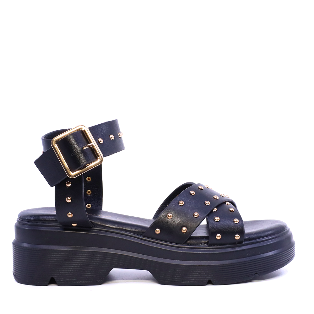 Sandale cu ținte femei Solo Donna negre 2741DS9941N