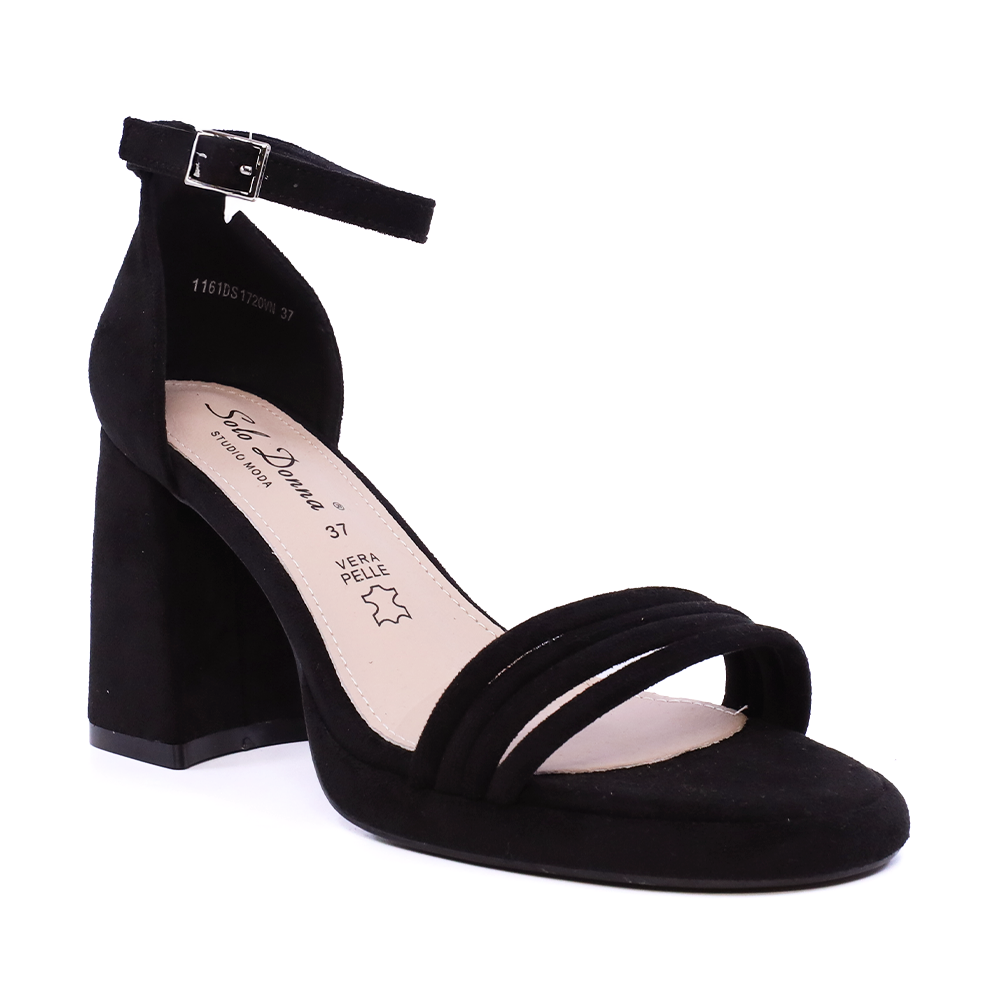 Sandale cu toc conic femei Solo Donna negre 1161DS1720VN - imagine 2