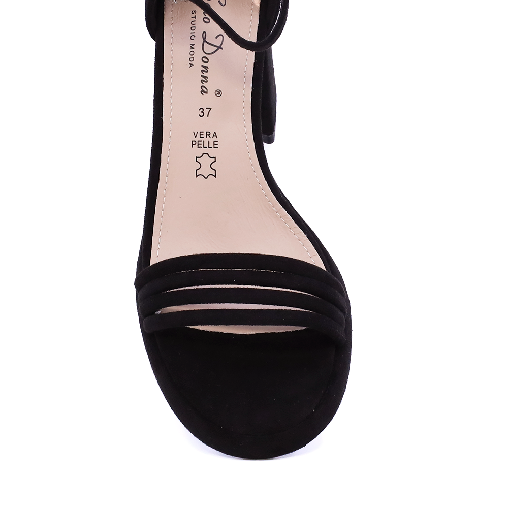 Sandale cu toc conic femei Solo Donna negre 1161DS1720VN