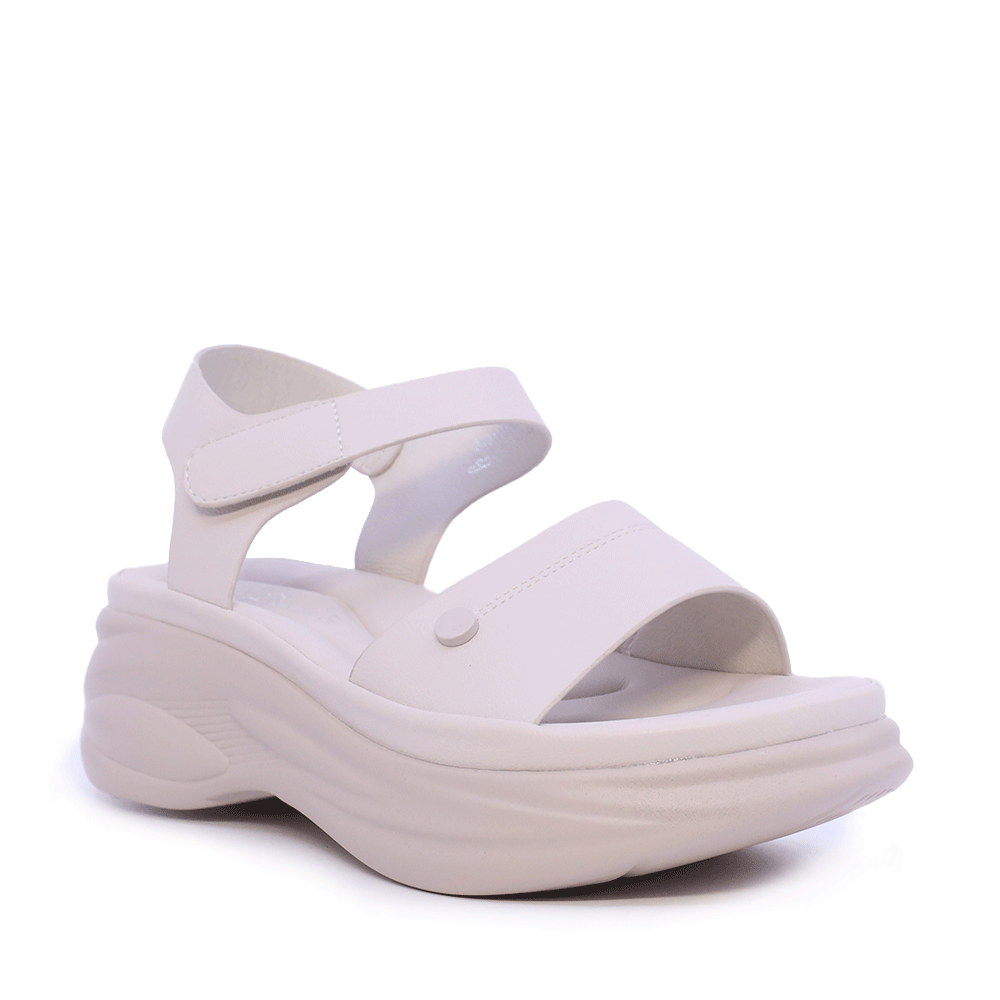Sandale femei Solo Donna albe cu talpă înălțată  2851DS2869A