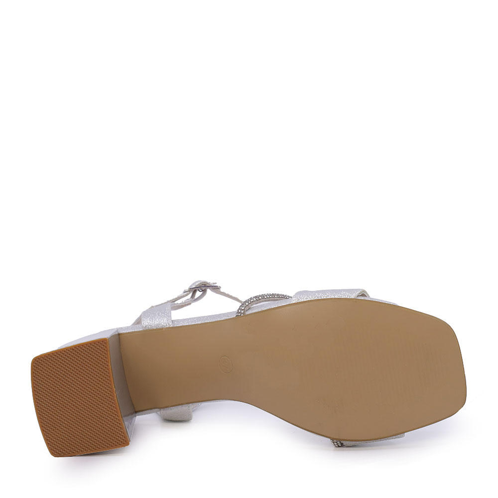 Sandale femei Solo Donna argintii cu toc mediu 1169ds1100ag