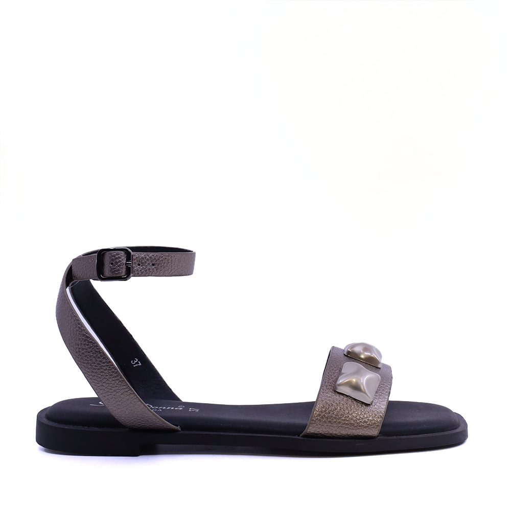 Sandale femei Solo Donna gri metalizat cu accesorii deco 2541DS9111CF