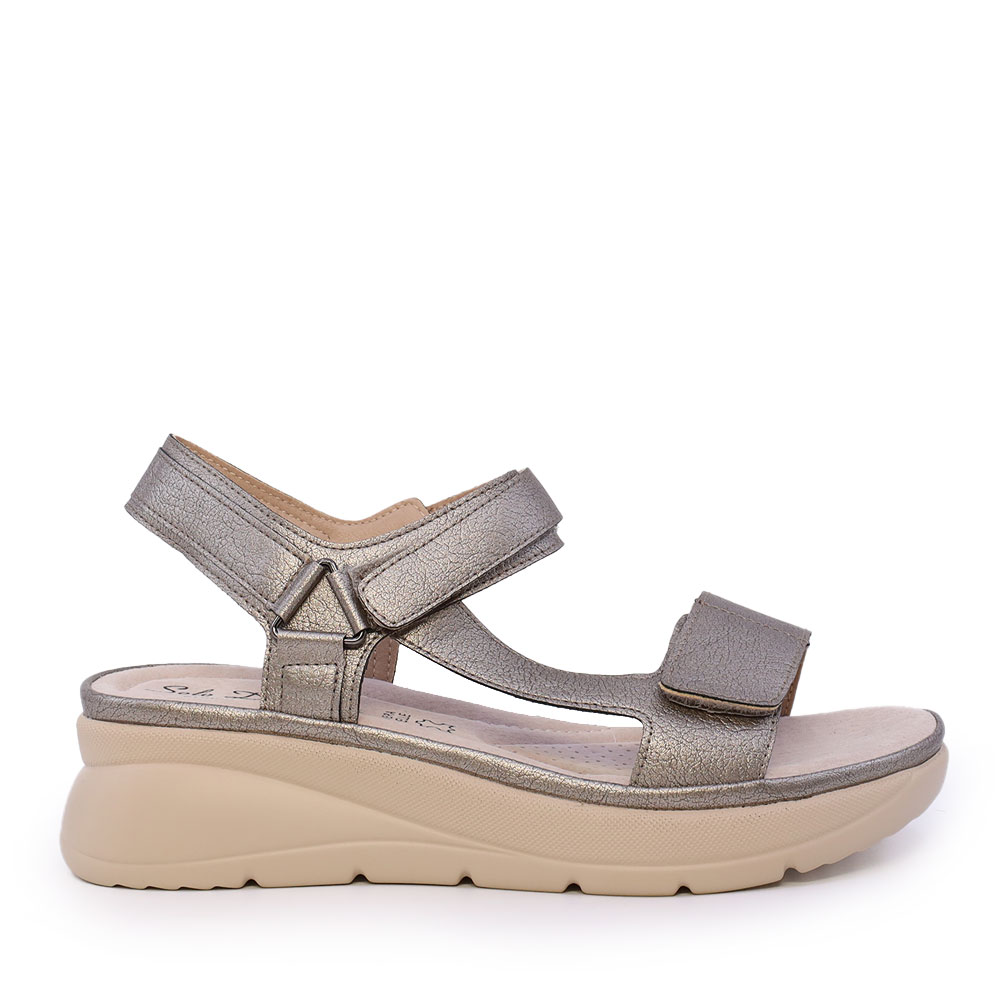 Sandale femei Solo Donna gri metalizat cu barete reglabile 1161DS3310CF