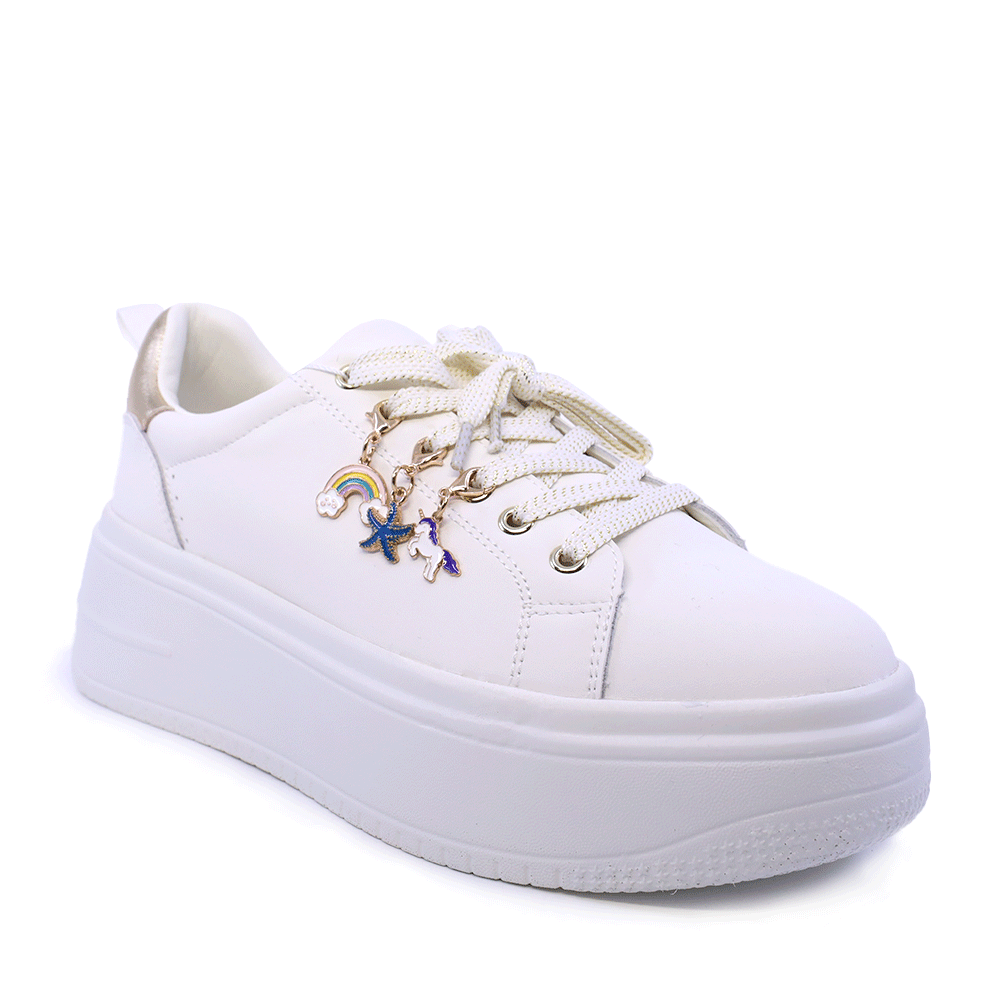 Sneakers femei Benvenuti albi din piele cu accesorii detașabile  2041DP2463A - imagine 2