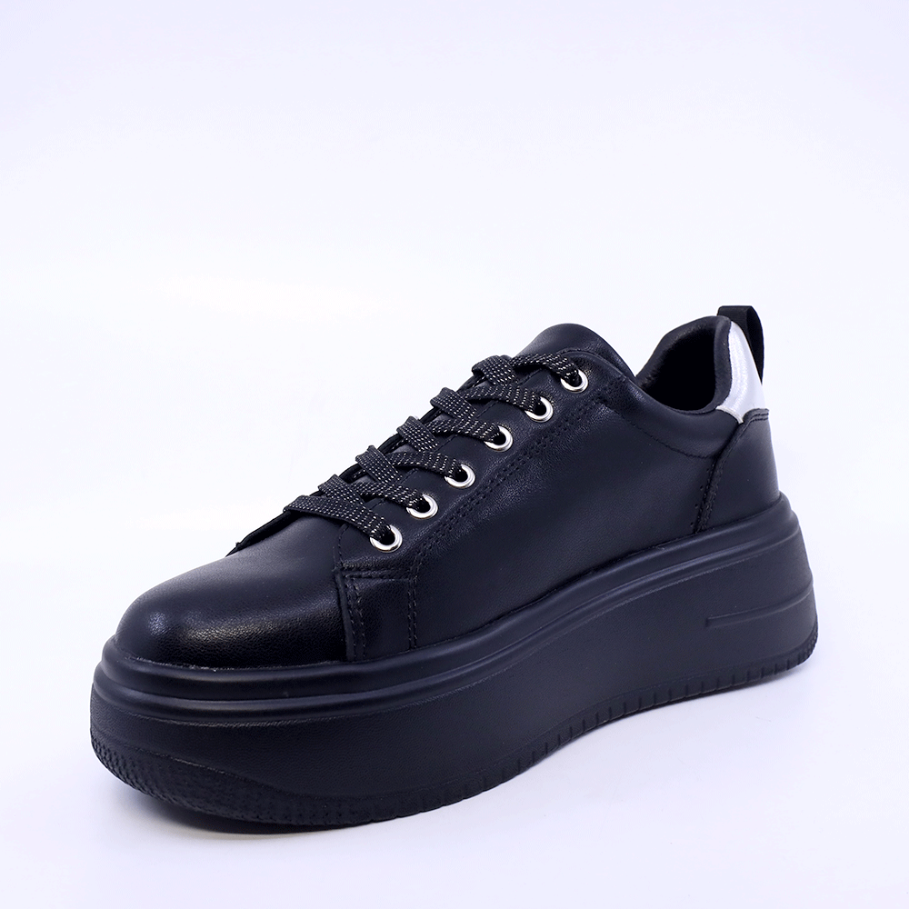 Sneakers femei Benvenuti negri din piele cu accesorii detașabile  2041DP2463N