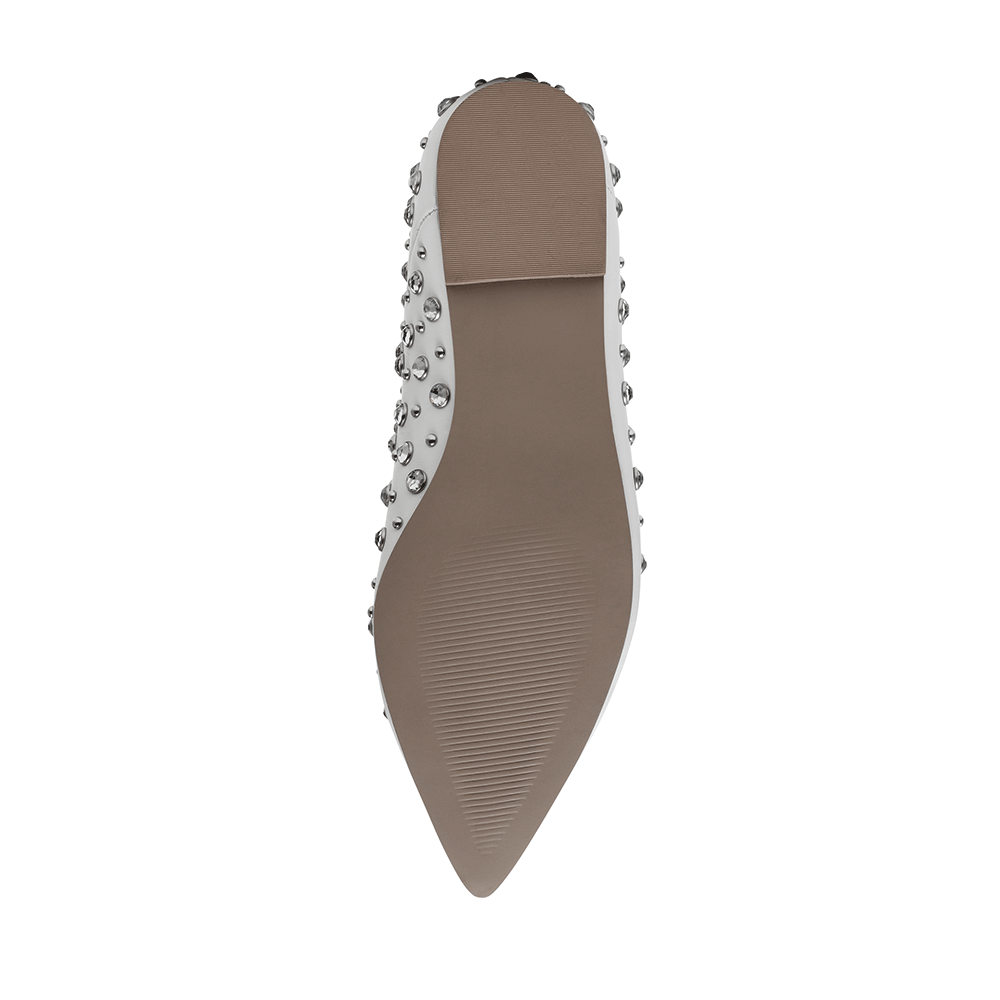 Balerini femei Steve Madden albi cu ștrasuri 1469DBVENECIAA