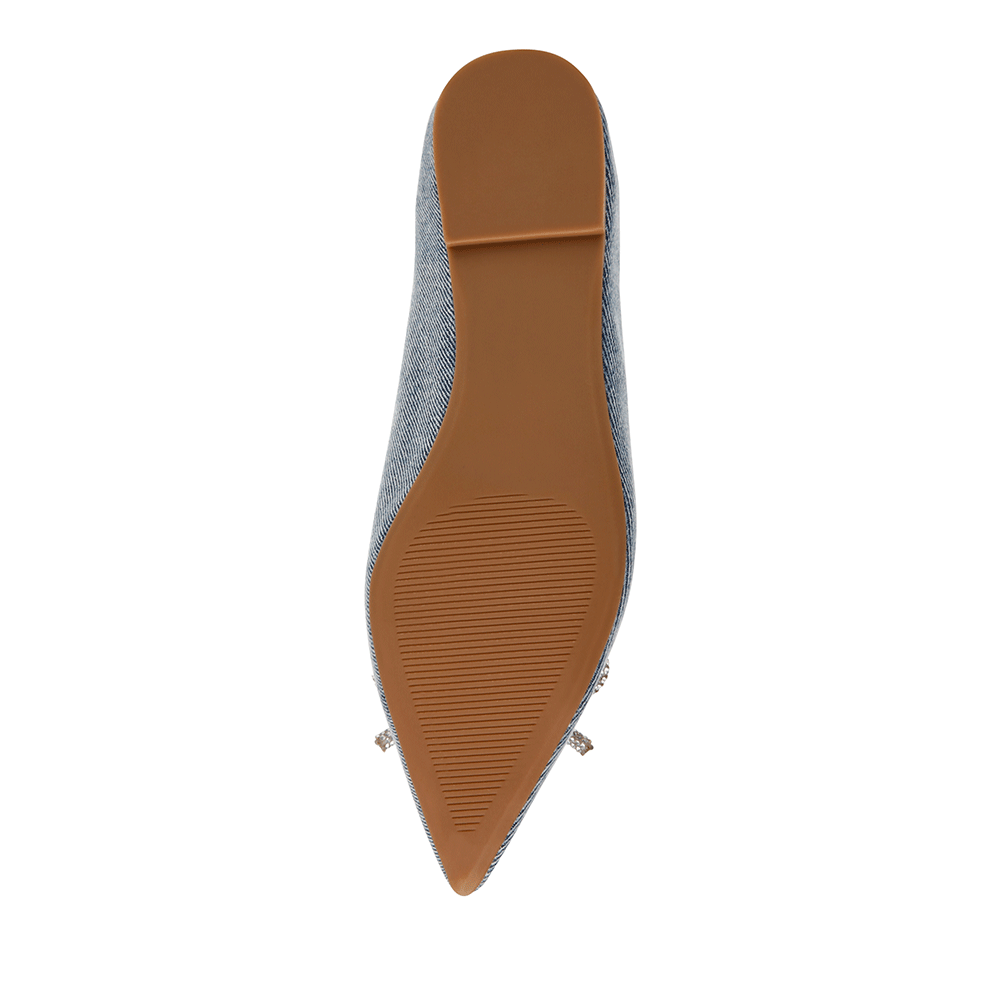 Balerini femei Steve Madden Elina albștri din textil cu ștrasuri 1467DBELINAJBL