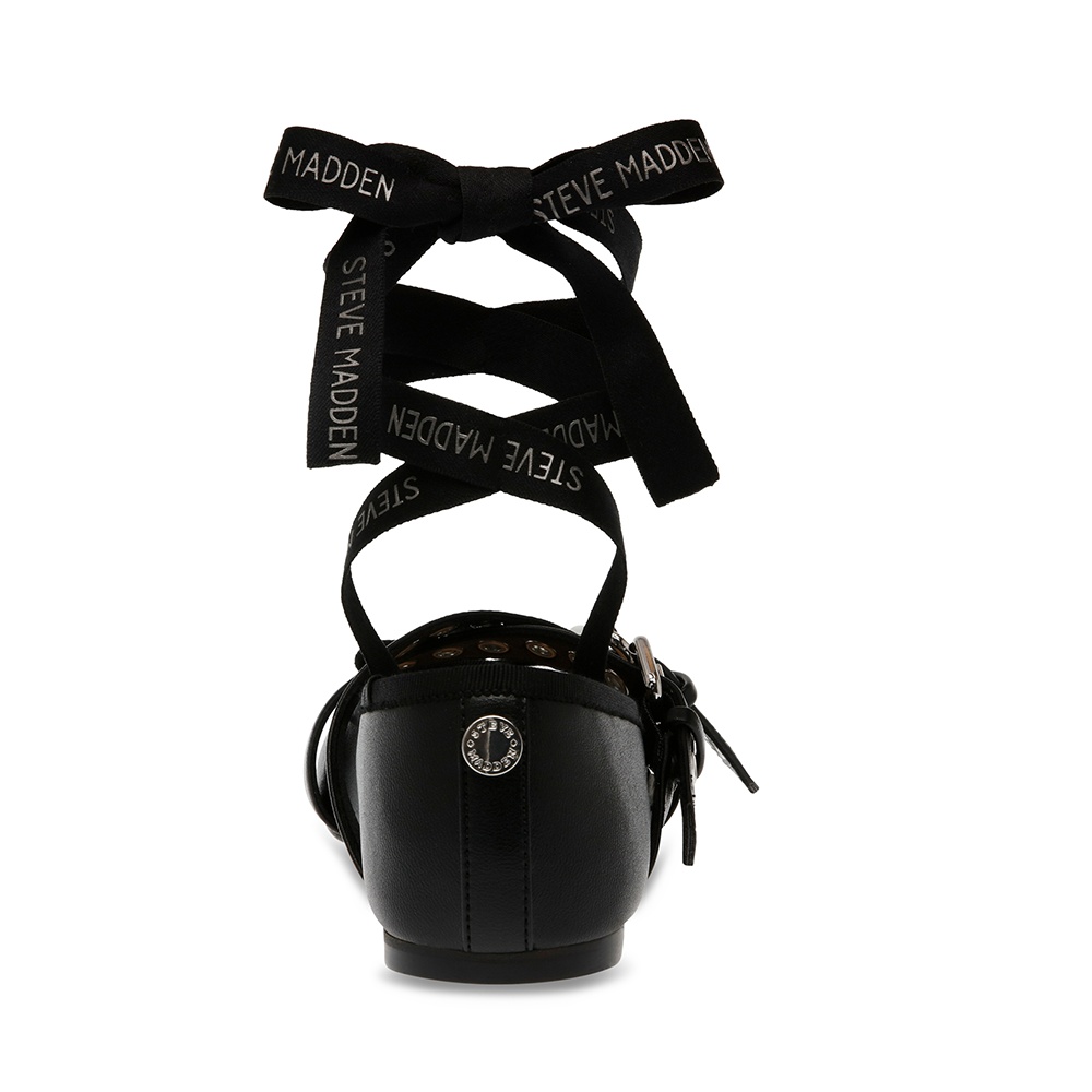 Steve Madden Steve Madden Women's Cross Strap Black Ballet Flats