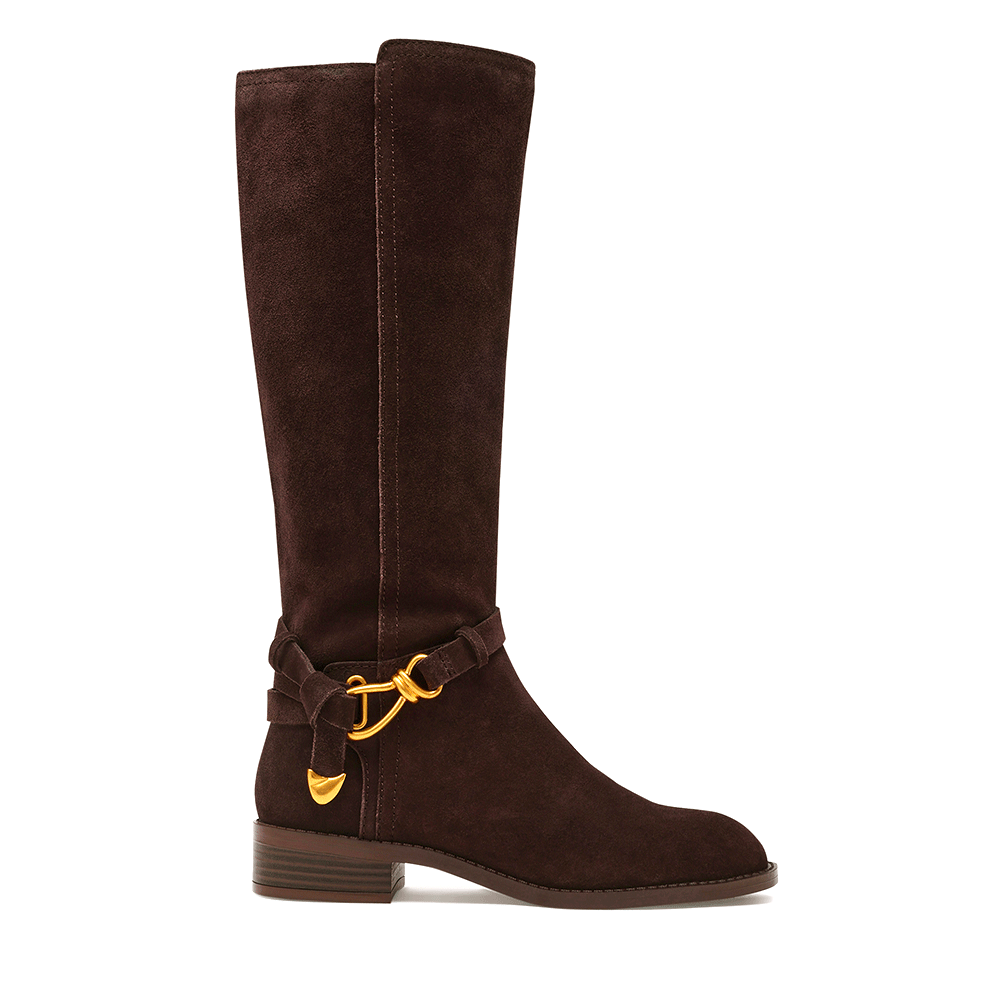 Cizme cu talpă joasă femei Steve Madden Xtreme maro din piele întoarsă 1460DCXTREMEVM