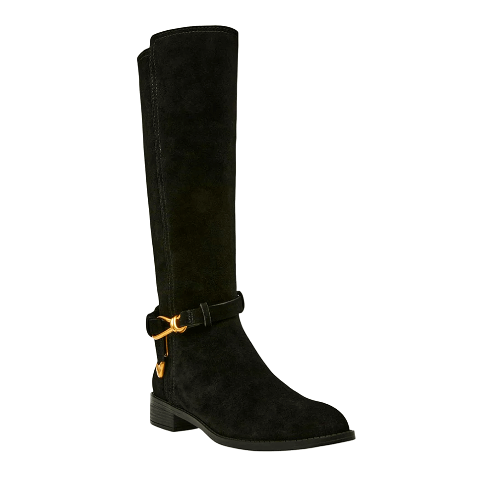 Cizme cu talpă joasă femei Steve Madden Xtreme negre din piele întoarsă 1460DCXTREMEVN - 1 | YEO